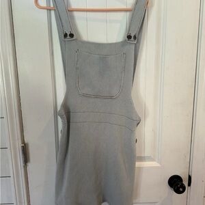 Zara Light Gray Knit Sweater overall dress